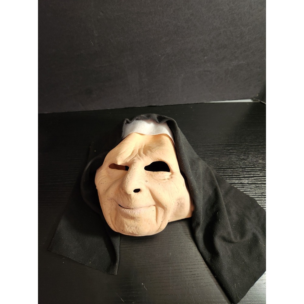 Spirit Halloween Nun Scary Old‎ Woman Mask Adult Costume Prop